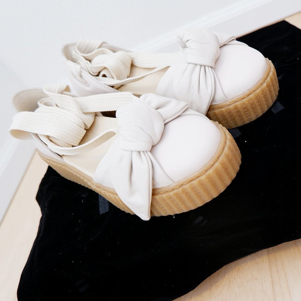 Puma X Fenty Rihanna Bow Creeper Sandal Cream Size 6.5